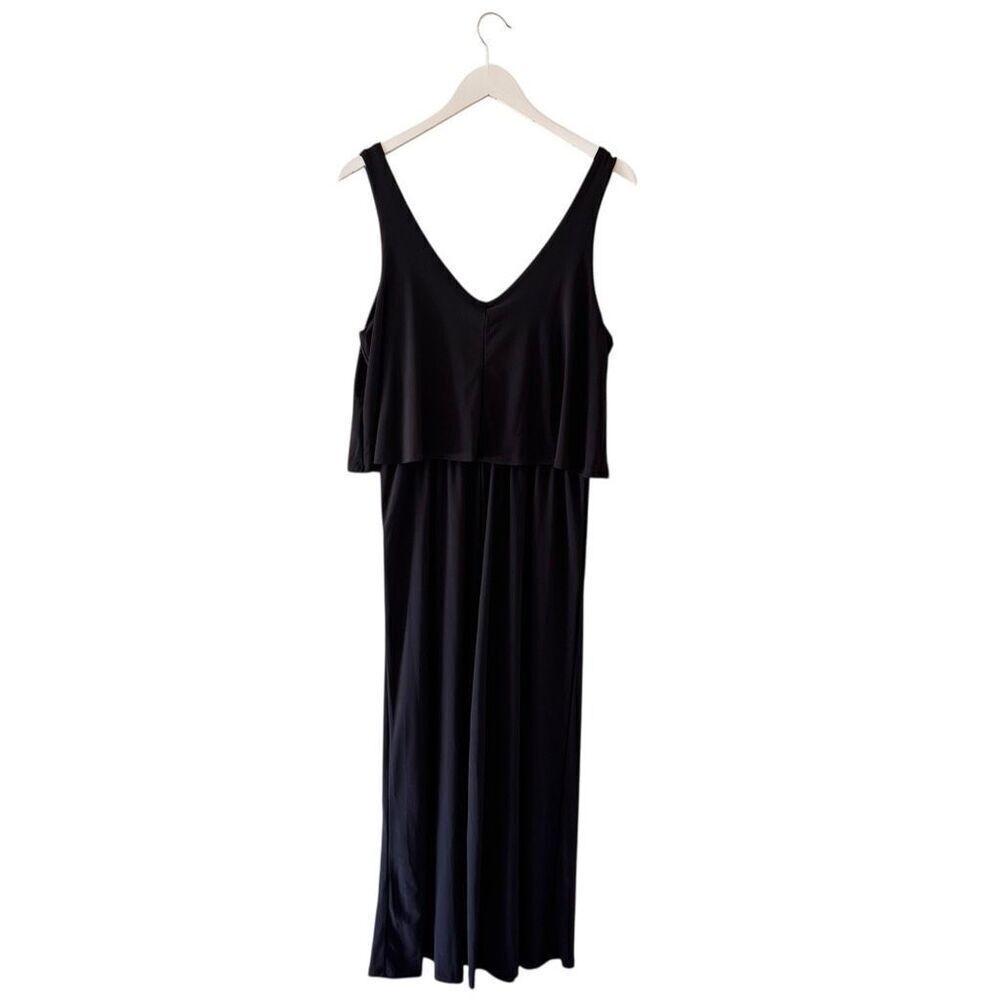 Annalee + Hope Black Jumpsuit with Wide Flared Legs Y2K SZ M #2459 - Picture 6 of 11